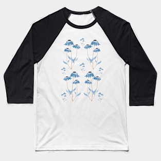 Pattern of beautiful blue daisies Baseball T-Shirt